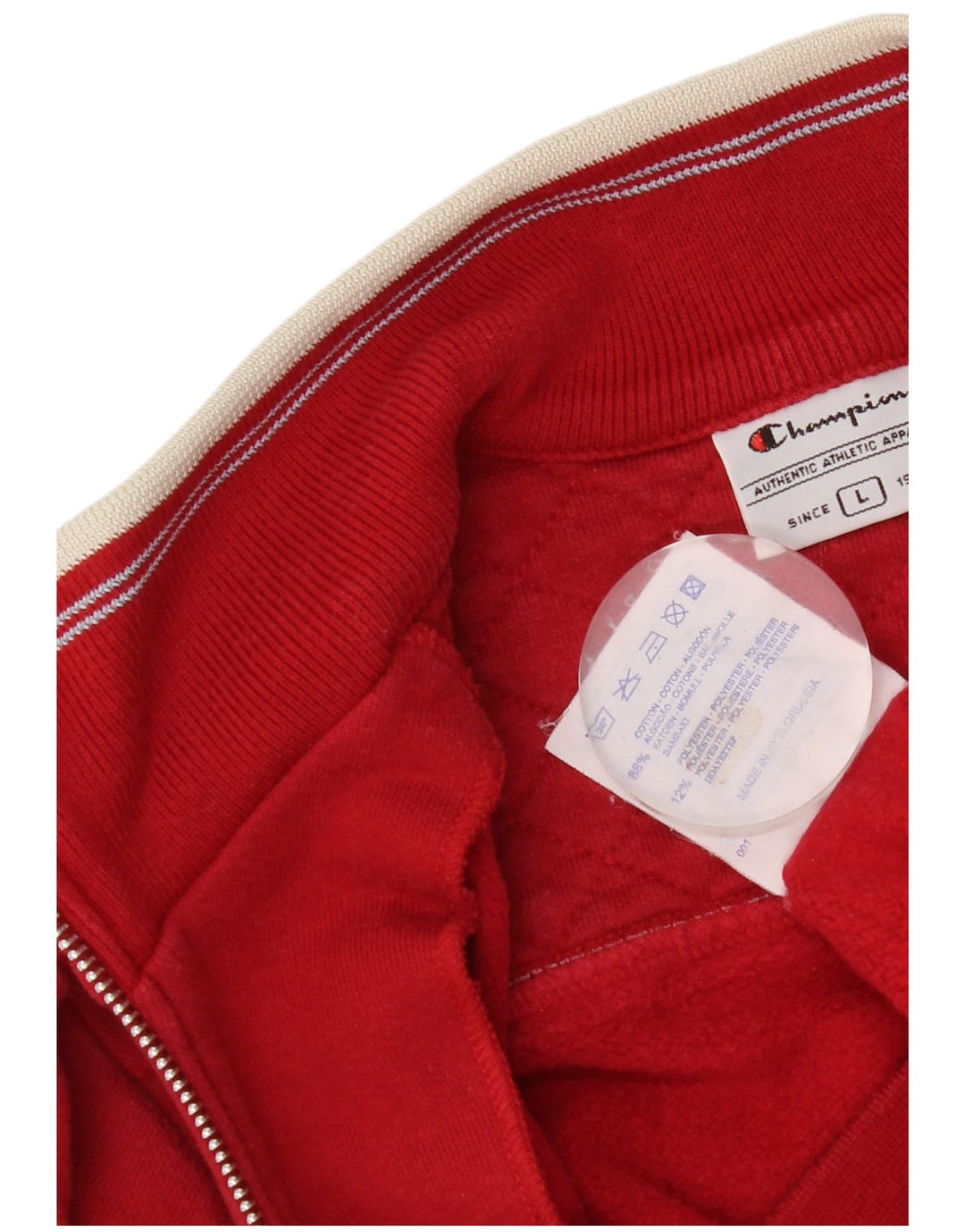 Champion Womens Graphic Tracksuit Top Jacket UK 14 Large Red Cotton