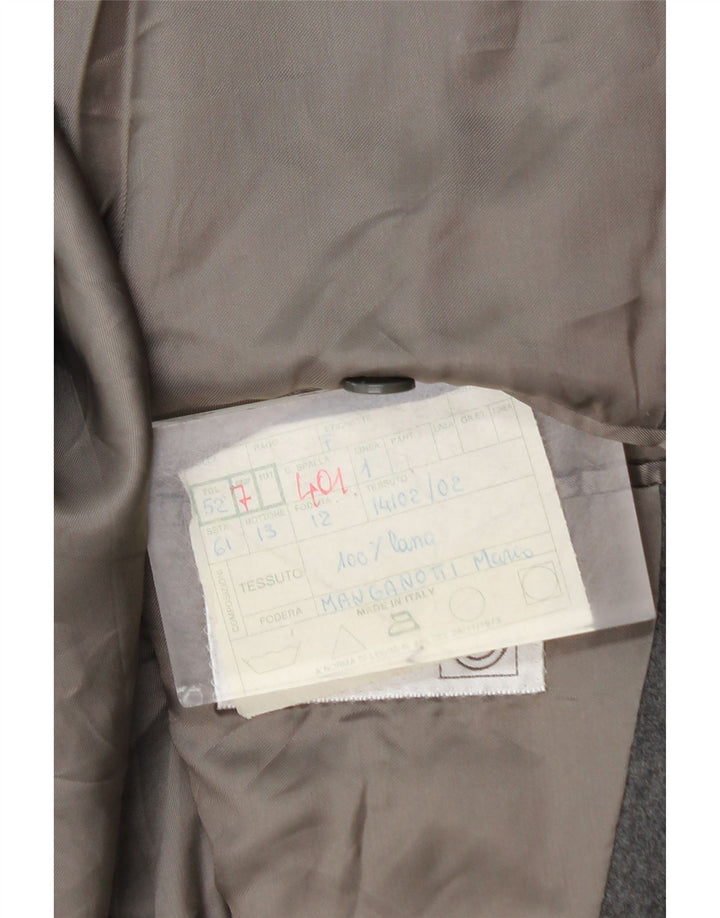 Vintage Mens Double Breasted Blazer Jacket IT 52 XL Grey Wool