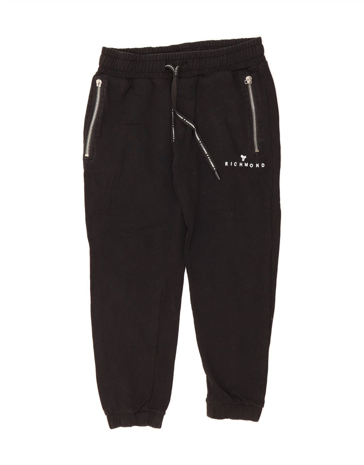 RICHMOND Mens Tracksuit Trousers Joggers Small  Black Vintage Richmond and Second-Hand Richmond from Messina Hembry 