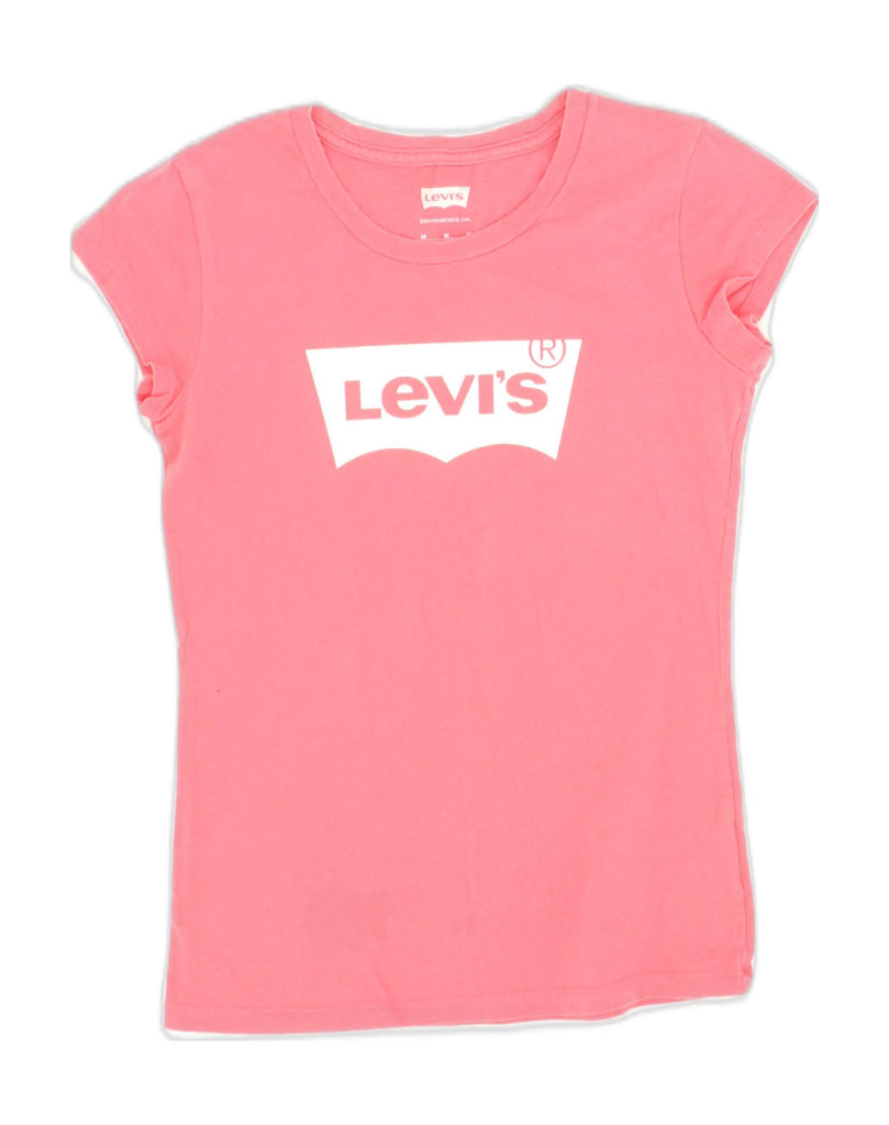 LEVI'S Girls Graphic T-Shirt Top 10-11 Years Medium Pink Cotton | Vintage Levi's | Thrift | Second-Hand Levi's | Used Clothing | Messina Hembry 