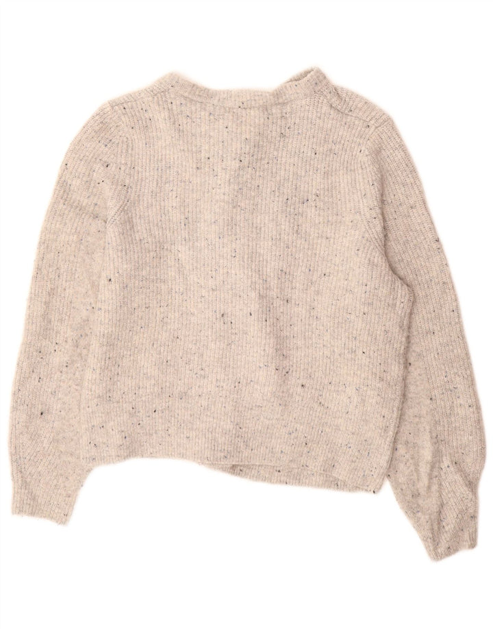 Marks & Spencer Womens Cardigan Sweater UK 14 Large Grey Flecked Acrylic