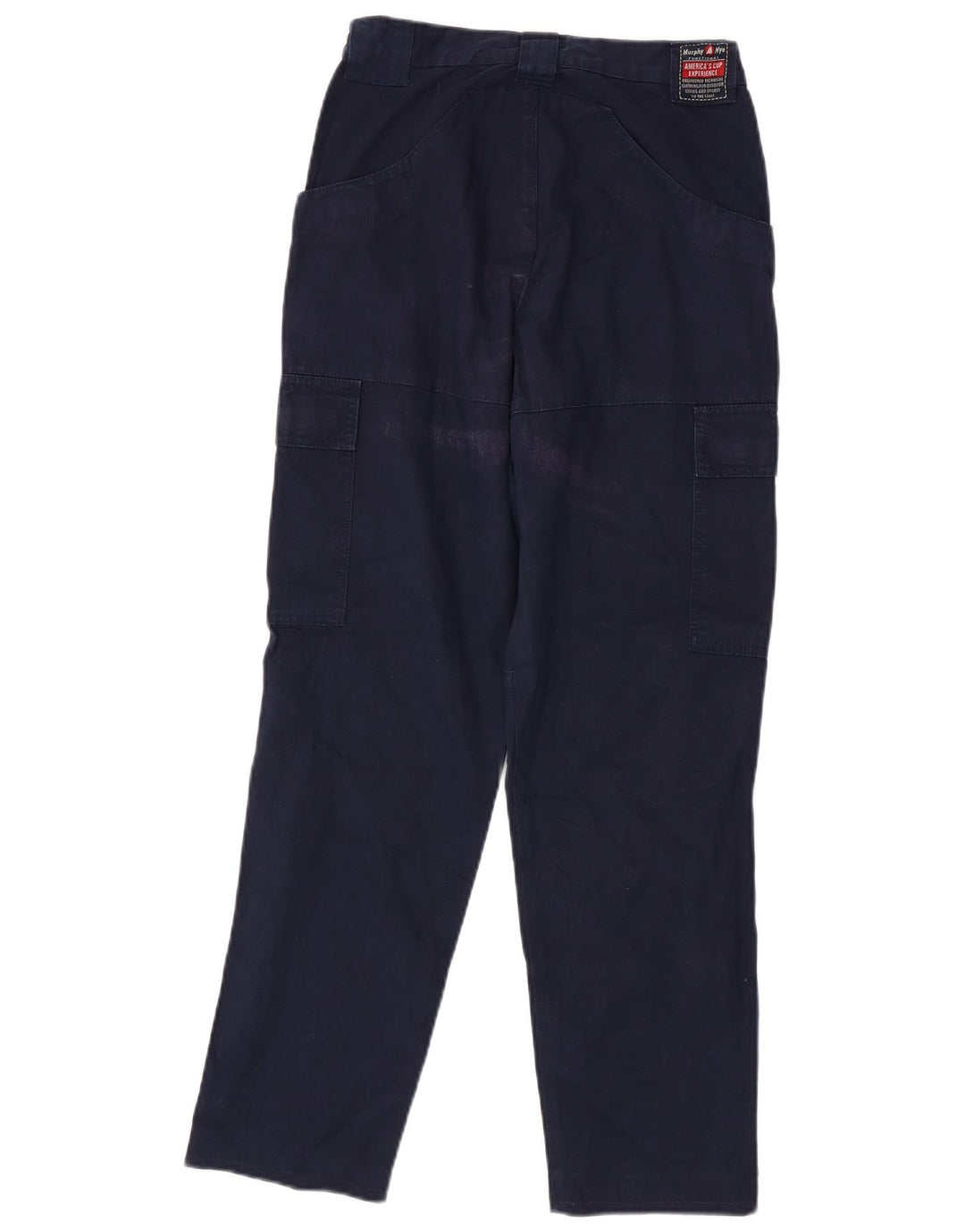 Murphy & Nye Mens Straight Cargo Trousers W29 L29 Navy Blue Cotton
