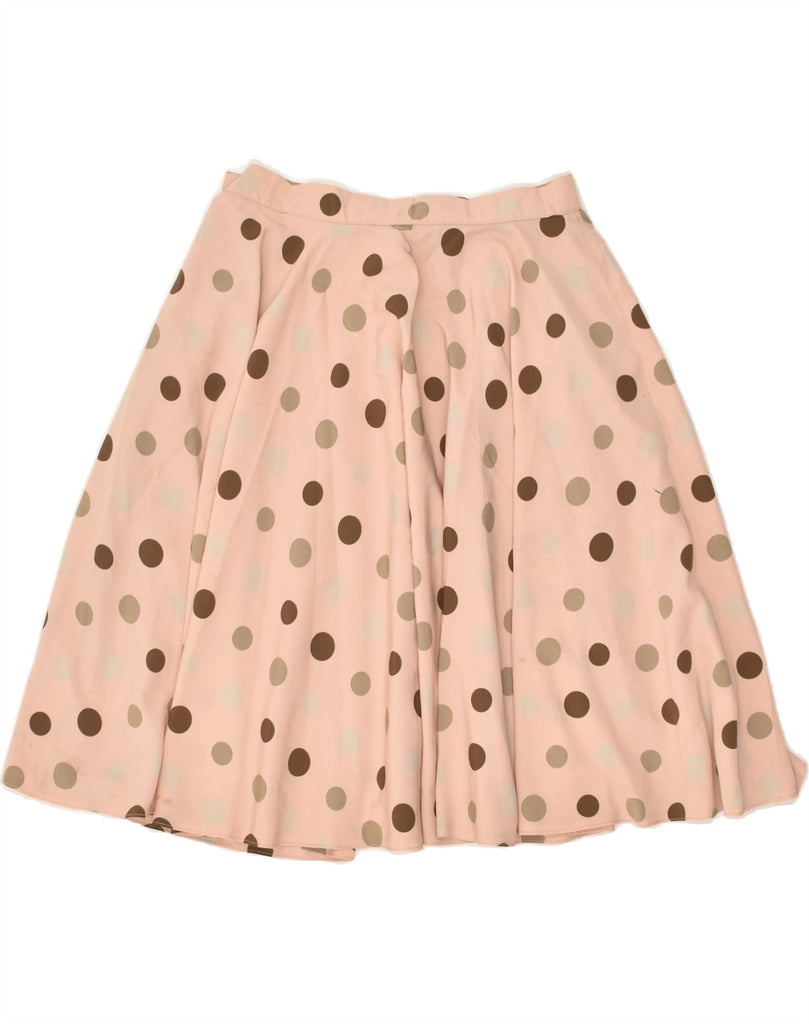 VINTAGE Womens A-Line Skirt UK 10 Small W26 Pink Polka Dot Cotton | Vintage Vintage | Thrift | Second-Hand Vintage | Used Clothing | Messina Hembry 