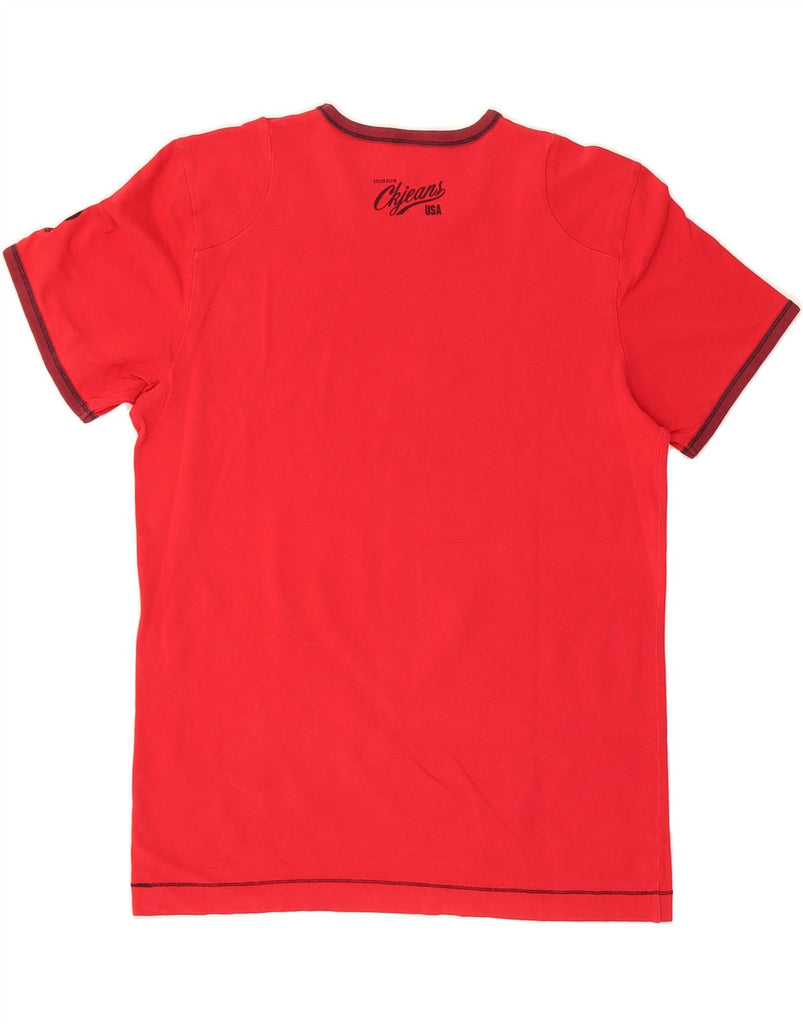 CALVIN KLEIN JEANS Mens T-Shirt Top Medium Red Cotton Vintage Calvin Klein Jeans and Second-Hand Calvin Klein Jeans from Messina Hembry 