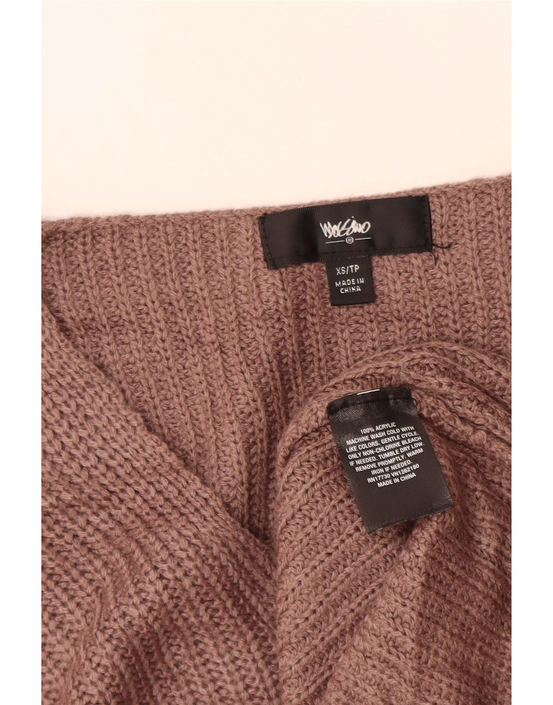 MOSSIMO Womens Oversized V-Neck Jumper Sweater UK 6 XS Brown Colourblock