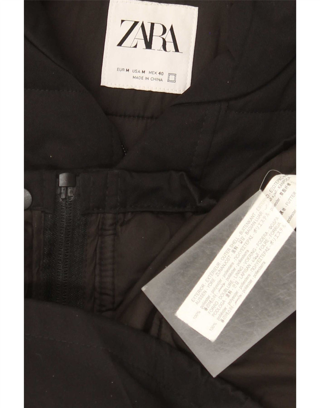 Zara Mens Padded Gilet UK 38 Medium Black Polyester