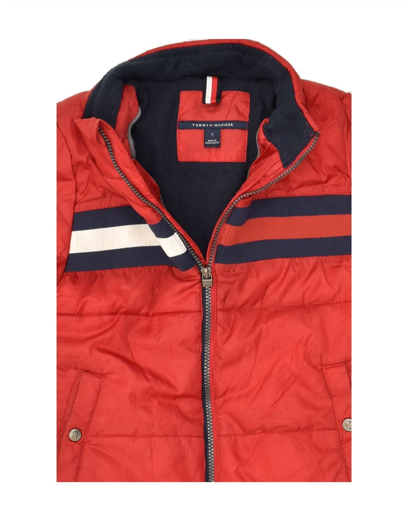 TOMMY HILFIGER Boys Padded Jacket 6-7 Years Red Polyester | Vintage Tommy Hilfiger | Thrift | Second-Hand Tommy Hilfiger | Used Clothing | Messina Hembry 