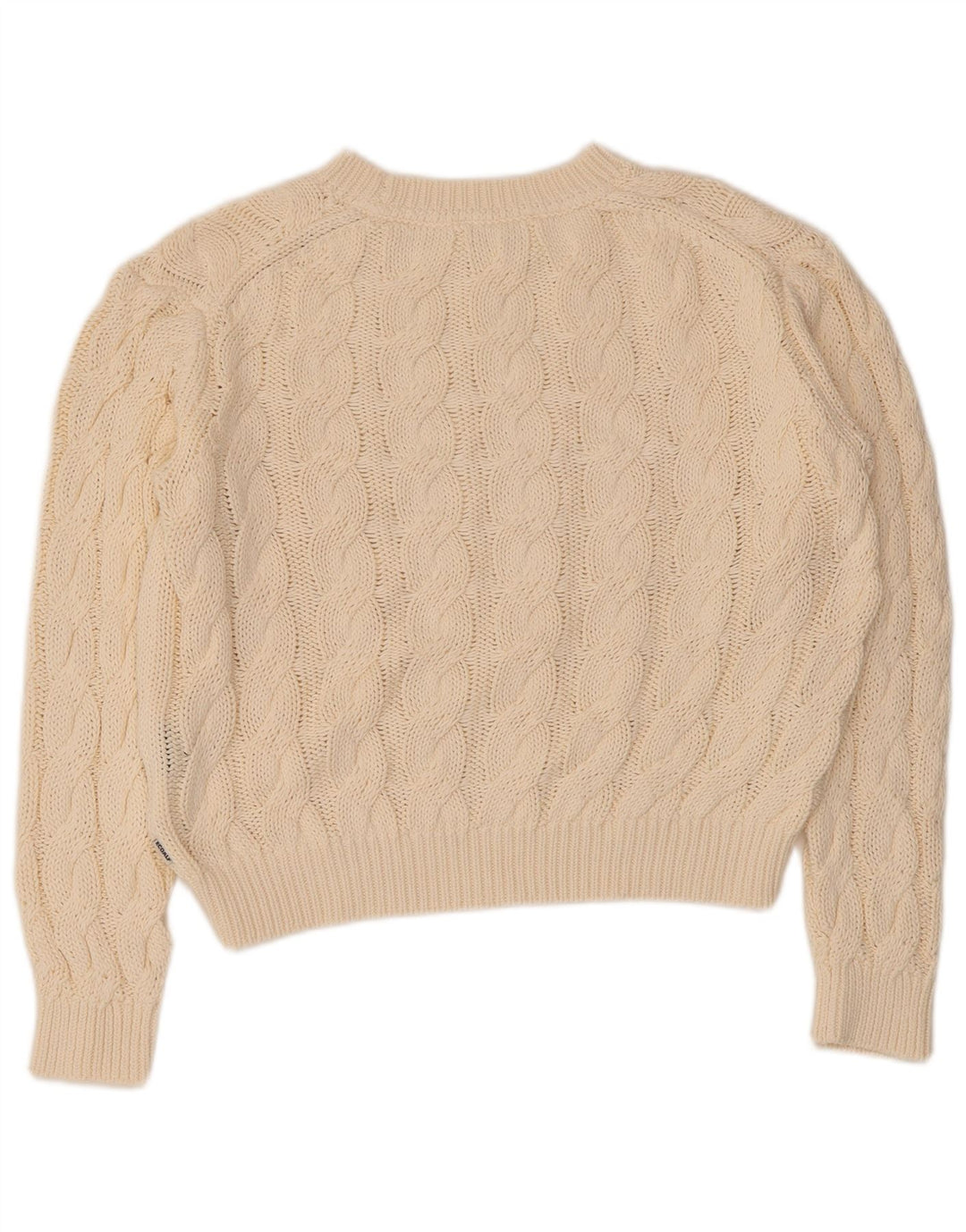 Vintage Womens Oversized Crew Neck Jumper Sweater UK 10 Small Off White
