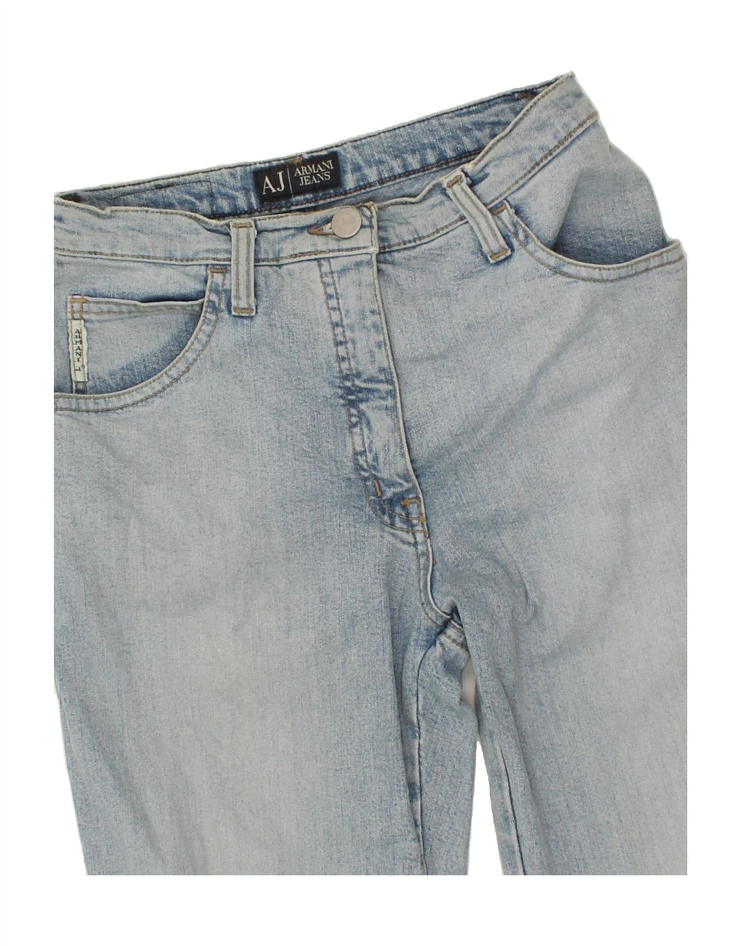 ARMANI Womens Straight Jeans W26 L28 Blue Cotton Vintage Armani and Second-Hand Armani from Messina Hembry 