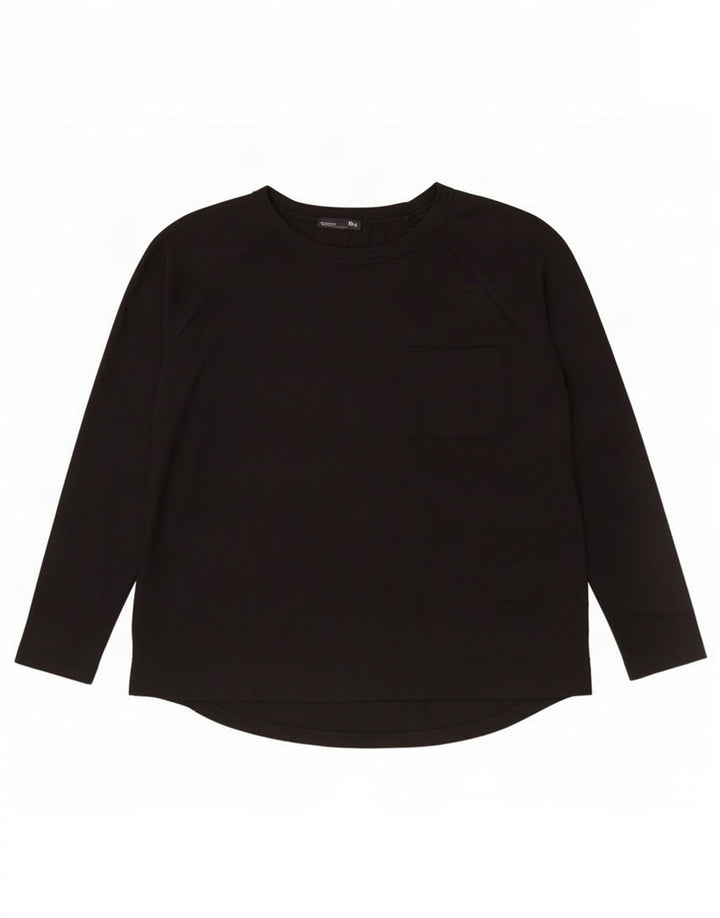Zara Womens Top Long Sleeve UK 12 Medium Black