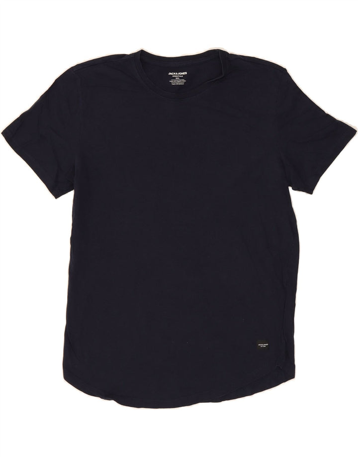 JACK & JONES Mens T-Shirt Top 2XL Navy Blue Cotton Vintage Jack & Jones and Second-Hand Jack & Jones from Messina Hembry 