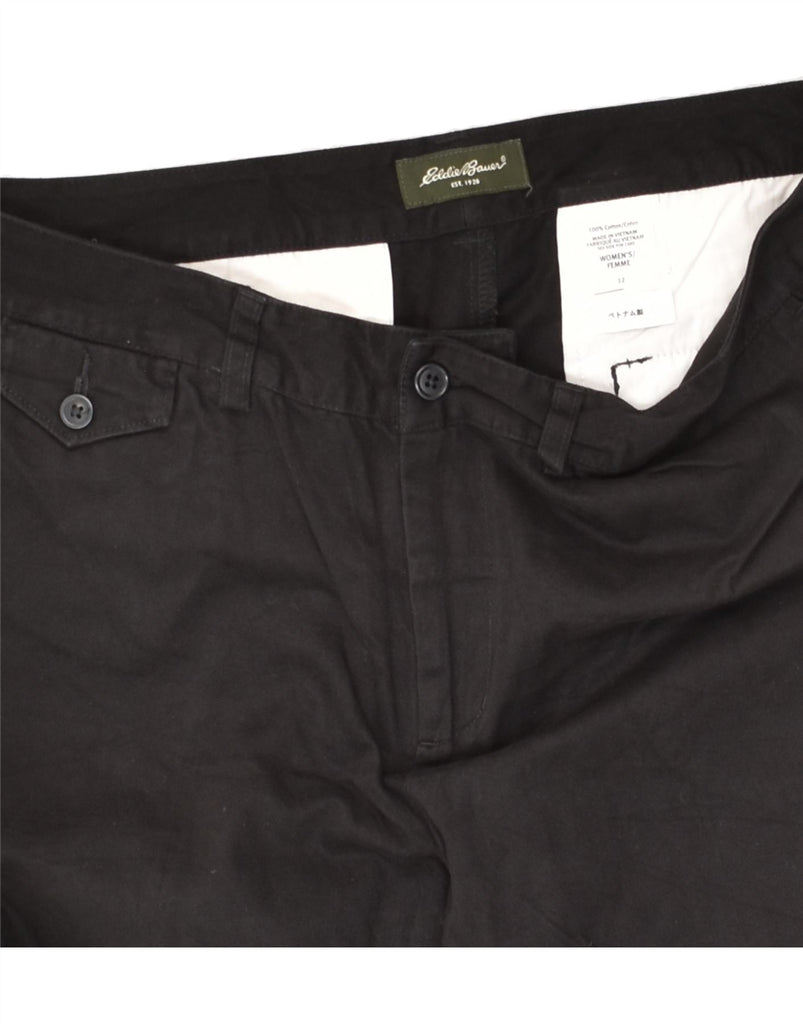 EDDIE BAUER Womens Chino Shorts US 12 Large W34  Black Cotton | Vintage Eddie Bauer | Thrift | Second-Hand Eddie Bauer | Used Clothing | Messina Hembry 