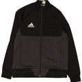 ADIDAS Boys Tracksuit Top Jacket 13-14 Years Black Colourblock Polyester