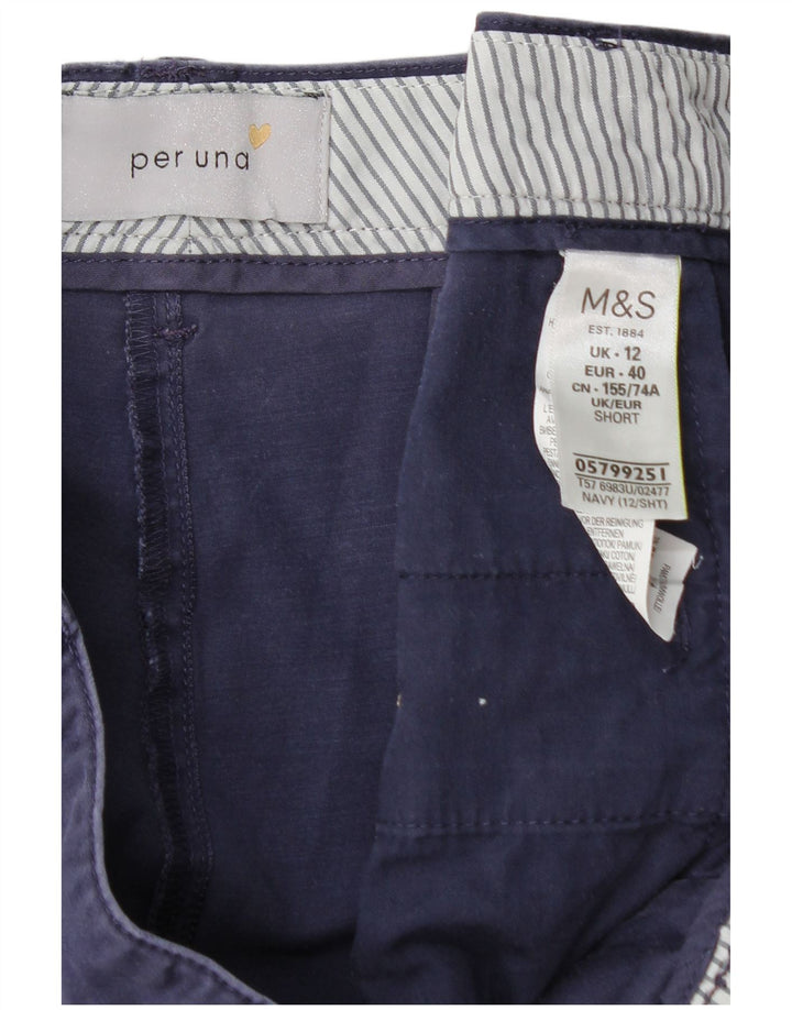 MARKS & SPENCER Womens Chino Trousers UK 12 Medium W30 L26 Navy Blue