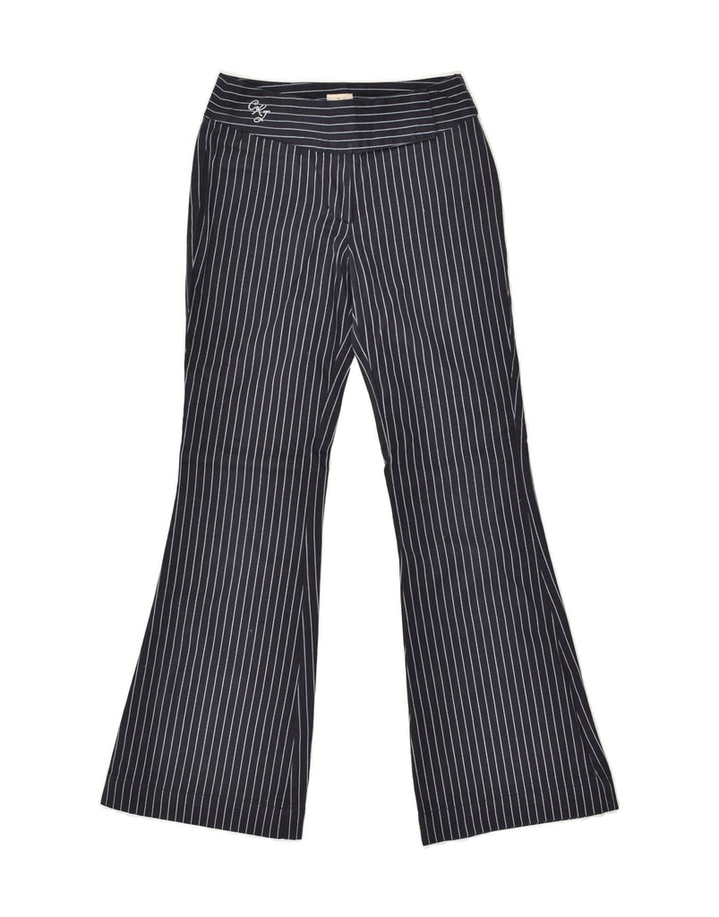 CALVIN KLEIN Girls Flare Trousers 7-8 Years W24 L26 Navy Blue Pinstripe | Vintage Calvin Klein | Thrift | Second-Hand Calvin Klein | Used Clothing | Messina Hembry 