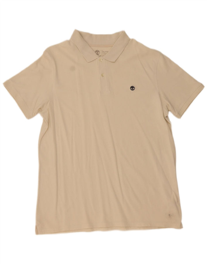TIMBERLAND Mens Polo Shirt 2XL Beige Cotton