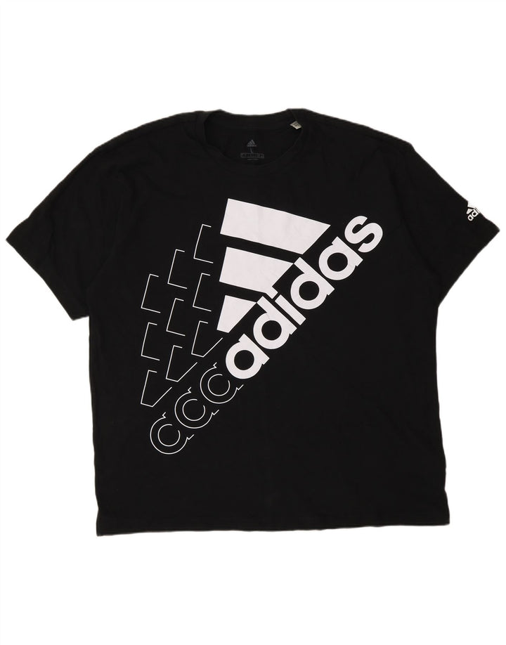 Adidas Mens Graphic T-Shirt Top Large Black Cotton