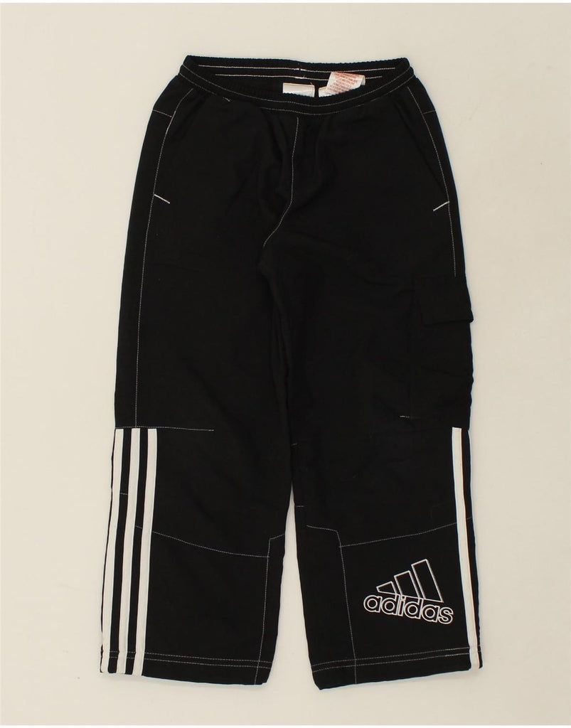 ADIDAS Boys Graphic Cargo Tracksuit Trousers 5-6 Years Black Polyester | Vintage Adidas | Thrift | Second-Hand Adidas | Used Clothing | Messina Hembry 