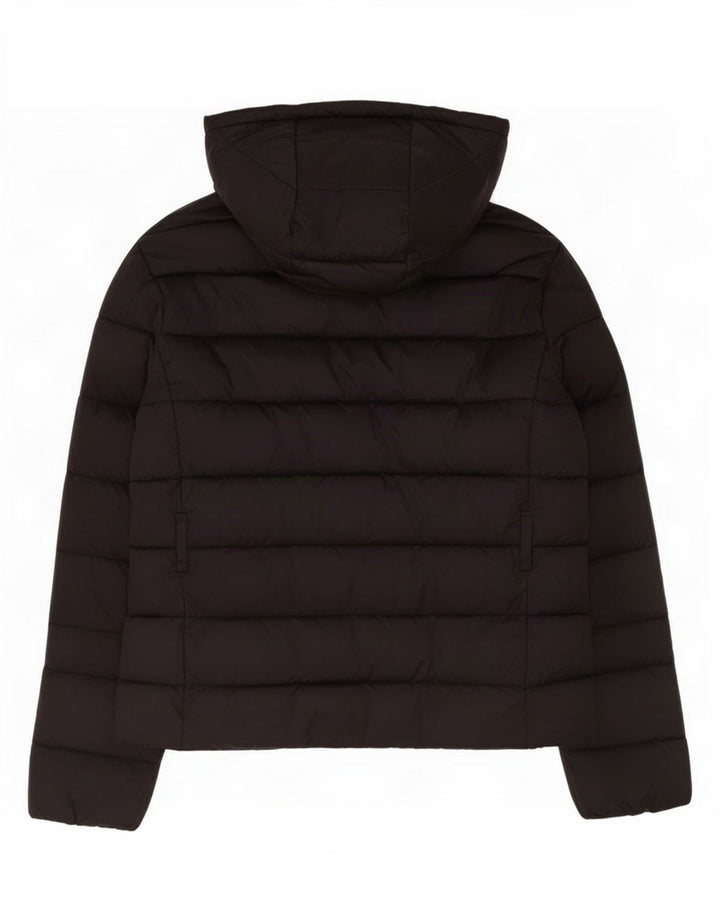 Ted Baker Womens Hooded Padded Jacket Size 4 Large Black Polyamide