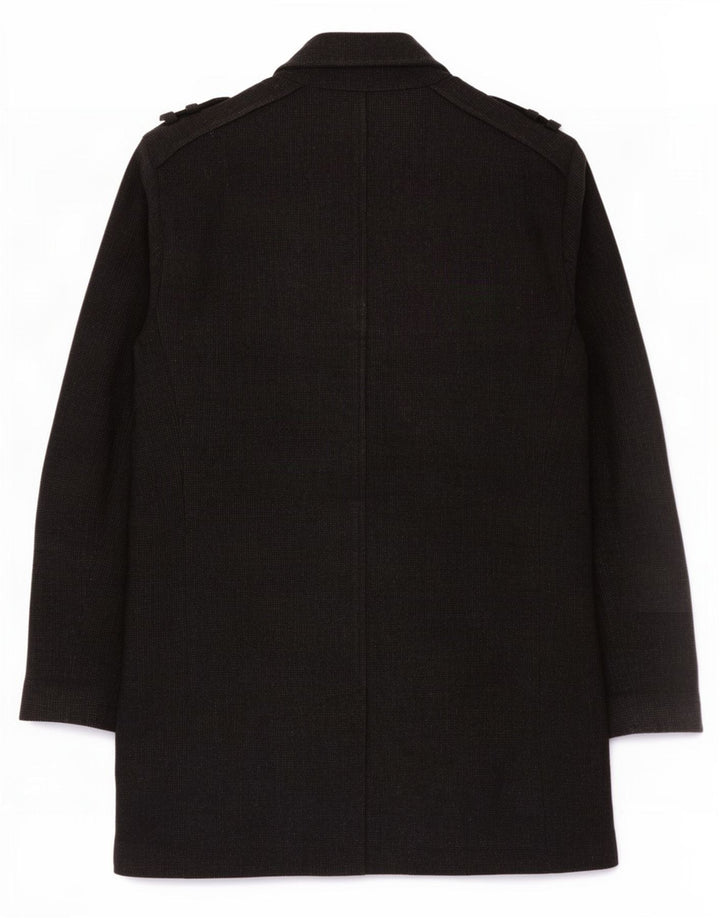 Ted Baker Mens Military Overcoat Size 4 Large Grey Wool