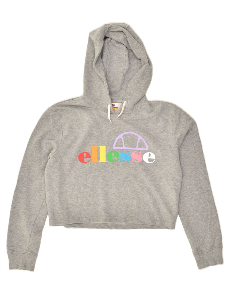 ELLESSE Girls Graphic Hoodie Jumper 13-14 Years Grey Cotton | Vintage Ellesse | Thrift | Second-Hand Ellesse | Used Clothing | Messina Hembry 