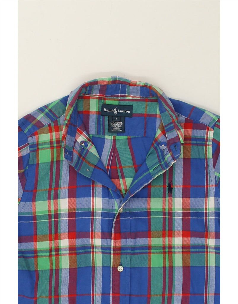 RALPH LAUREN Boys Shirt 6-7 Years Blue Check Cotton | Vintage Ralph Lauren | Thrift | Second-Hand Ralph Lauren | Used Clothing | Messina Hembry 