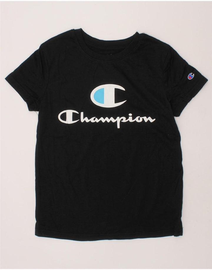 CHAMPION Boys Graphic T-Shirt Top 7-8 Years Black Cotton Vintage Champion and Second-Hand Champion from Messina Hembry 