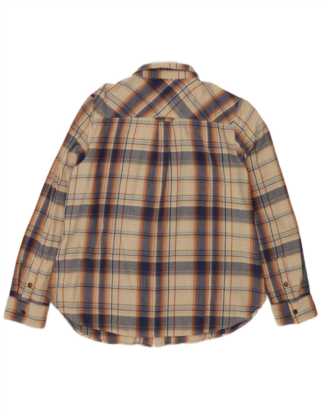 Fat Face Womens Flannel Shirt UK 14 Large Beige Check Cotton
