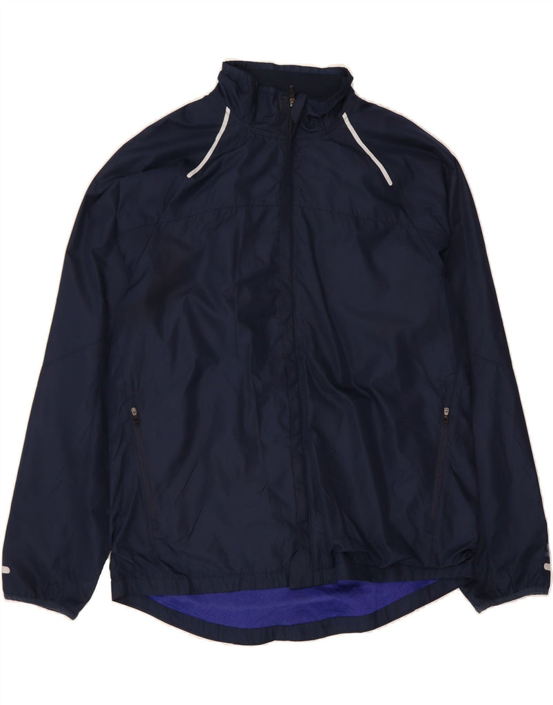 STARTER Mens Rain Jacket UK 42/44 Large Navy Blue Polyester Vintage Starter and Second-Hand Starter from Messina Hembry 