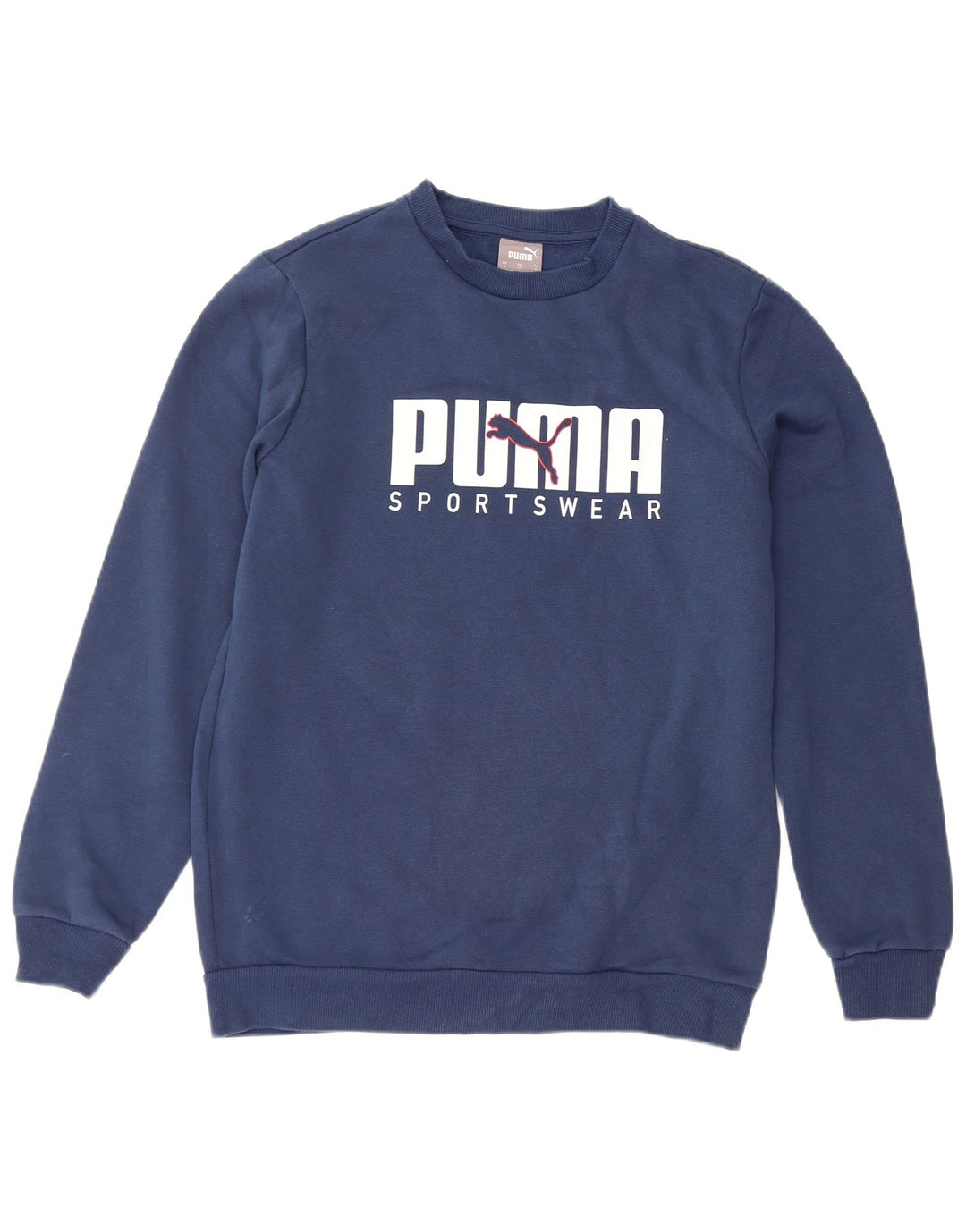 Puma Mens Graphic Sweatshirt Jumper Small Navy Blue Cotton