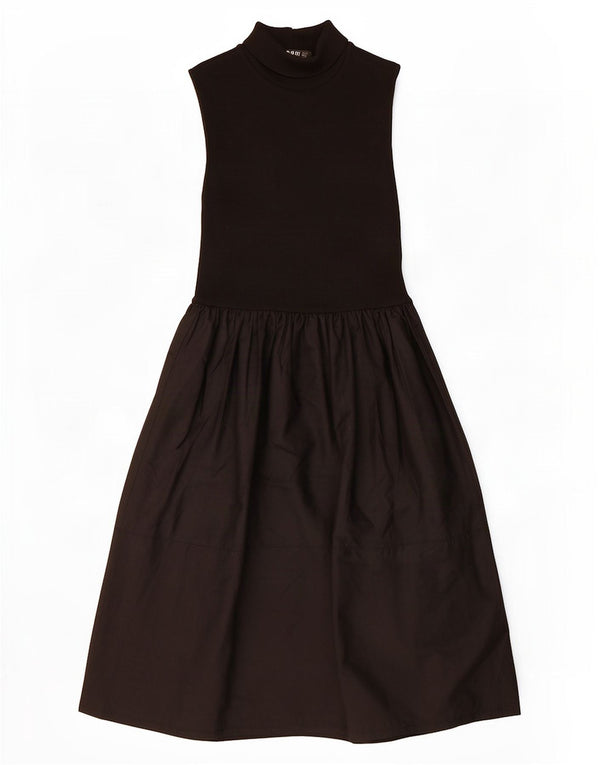 Zara Womens Sleeveless Princess Dress UK 12 Medium Black Cotton
