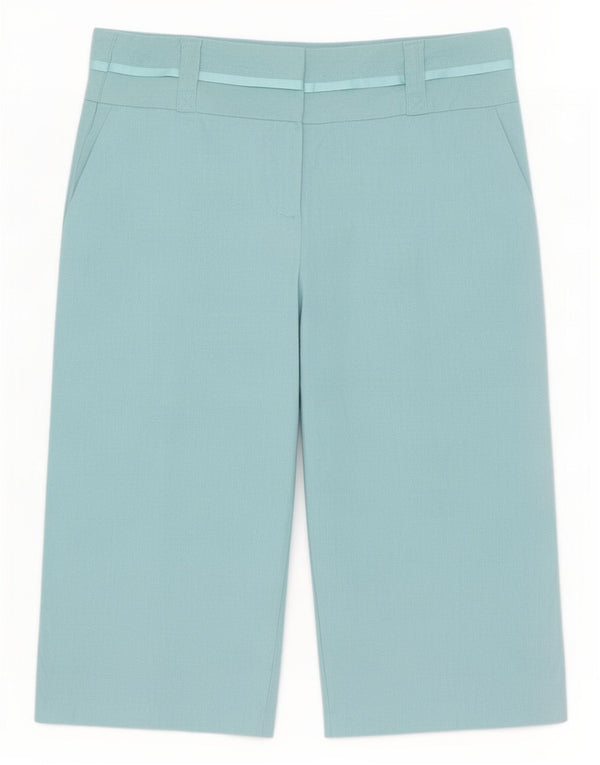 Marks & Spencer Womens Bermuda Shorts UK 12 Medium W30 Blue Linen