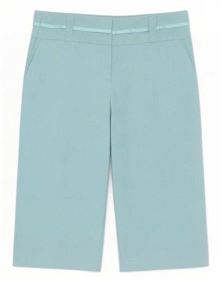 Marks & Spencer Womens Bermuda Shorts UK 12 Medium W30 Blue Linen