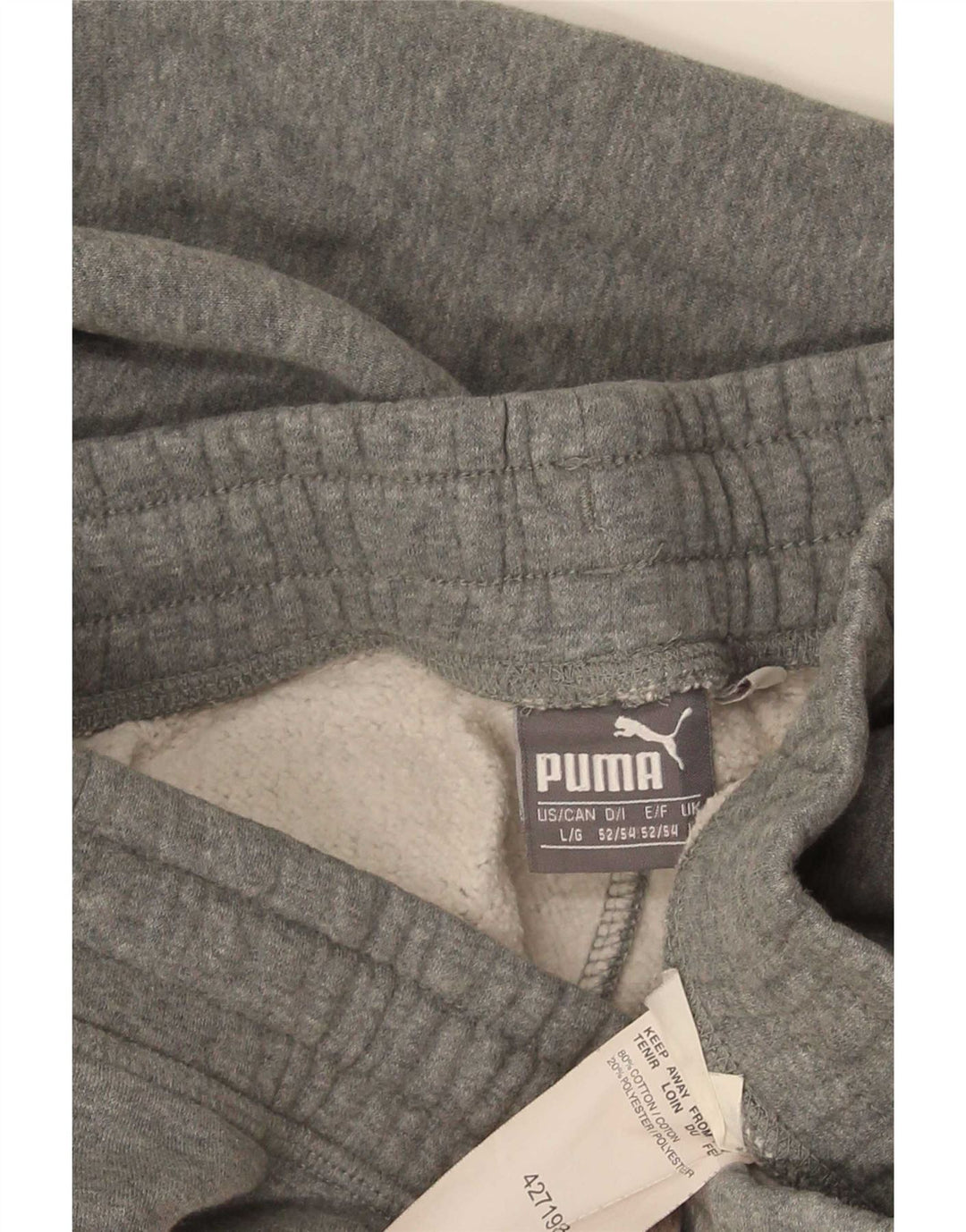 Puma Mens Tracksuit Trousers Large Grey Cotton