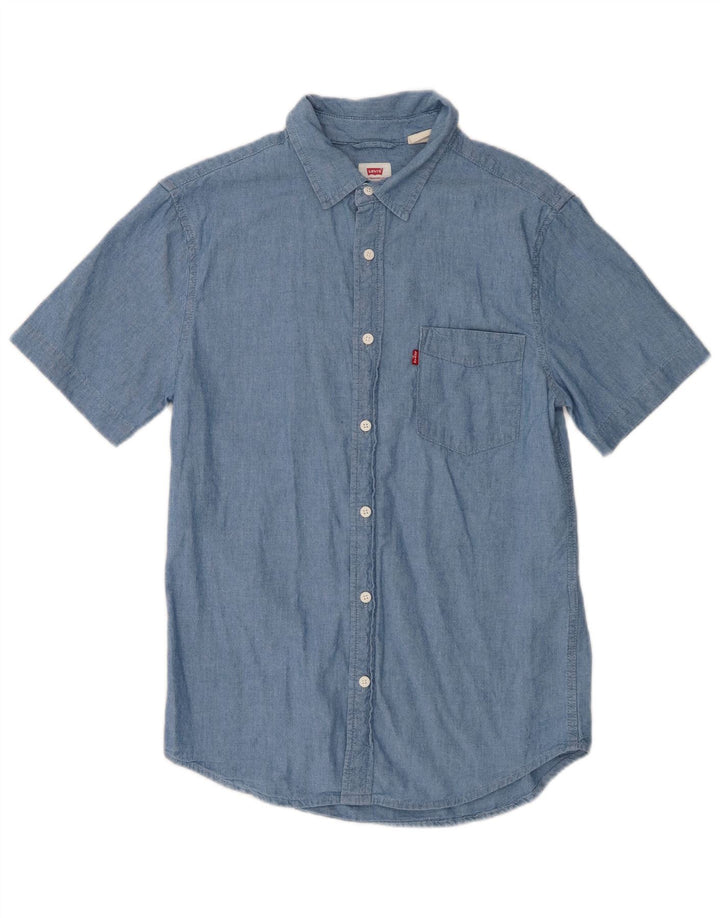 Levi's Mens Standard Short Sleeve Shirt Small Blue Cotton