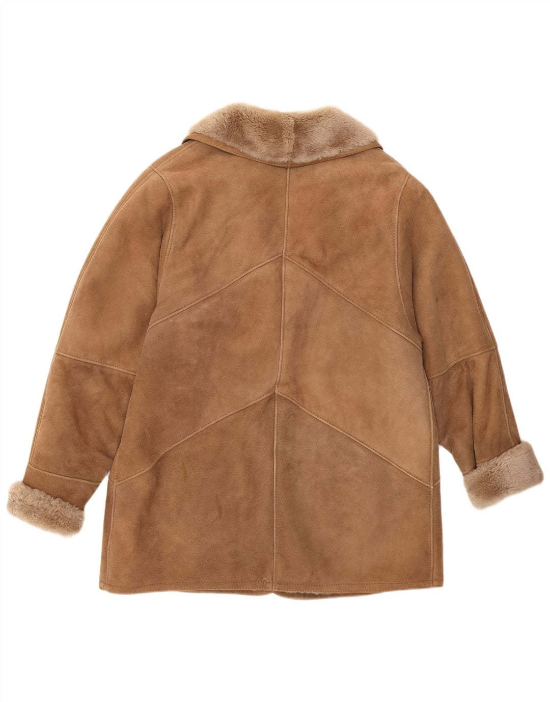 Vintage Womens Shearling Jacket UK 12 Medium Brown Classic