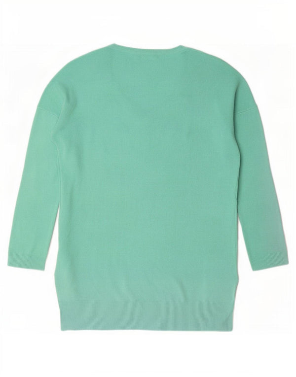 Marks & Spencer Womens Oversized V-Neck Jumper Sweater UK 10 Small Green