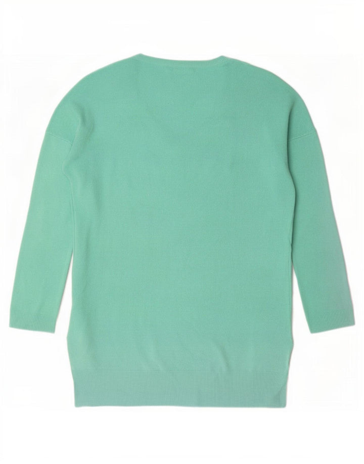 Marks & Spencer Womens Oversized V-Neck Jumper Sweater UK 10 Small Green
