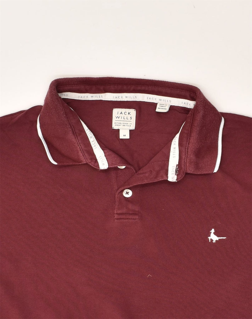 JACK WILLS Mens Polo Shirt Medium Burgundy Cotton | Vintage Jack Wills | Thrift | Second-Hand Jack Wills | Used Clothing | Messina Hembry 