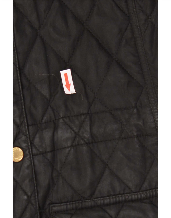Barbour Womens Hooded Quilted Parka Jacket UK 12 Medium Black