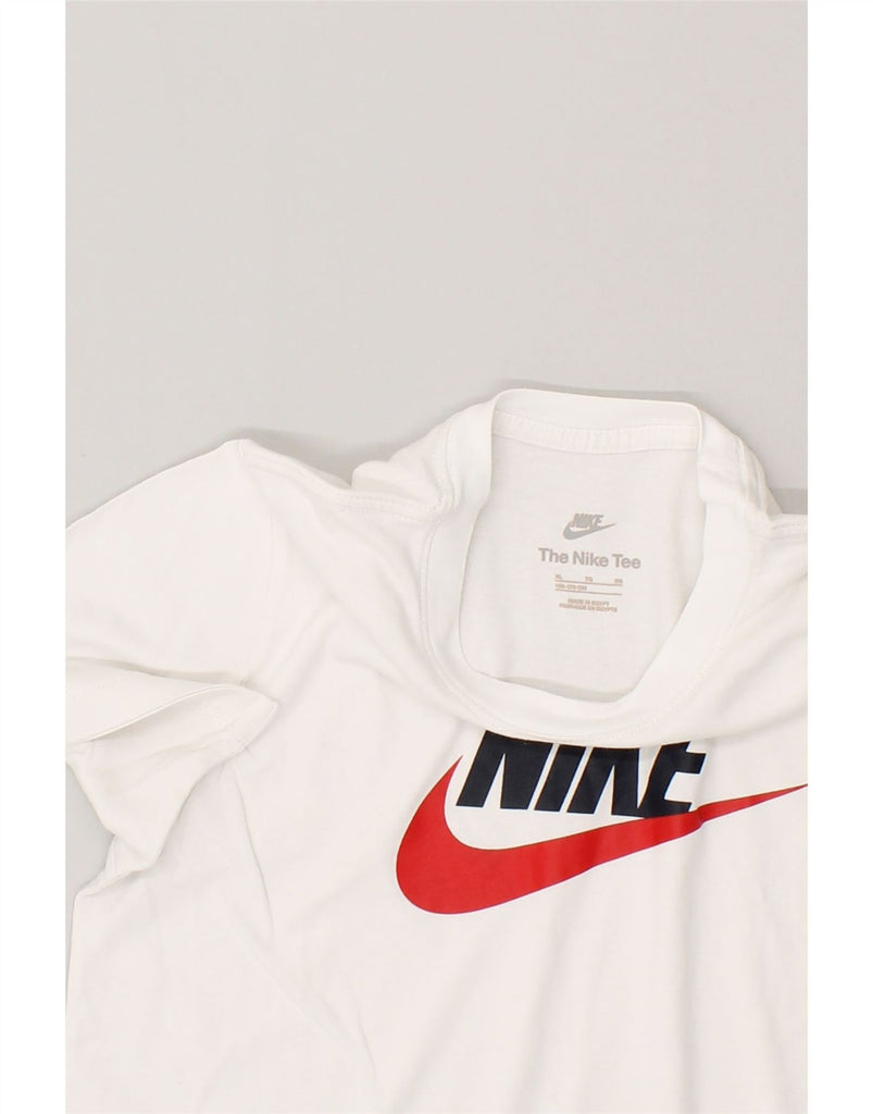 NIKE Boys Graphic T-Shirt Top 13-14 Years XL White Cotton | Vintage Nike | Thrift | Second-Hand Nike | Used Clothing | Messina Hembry 