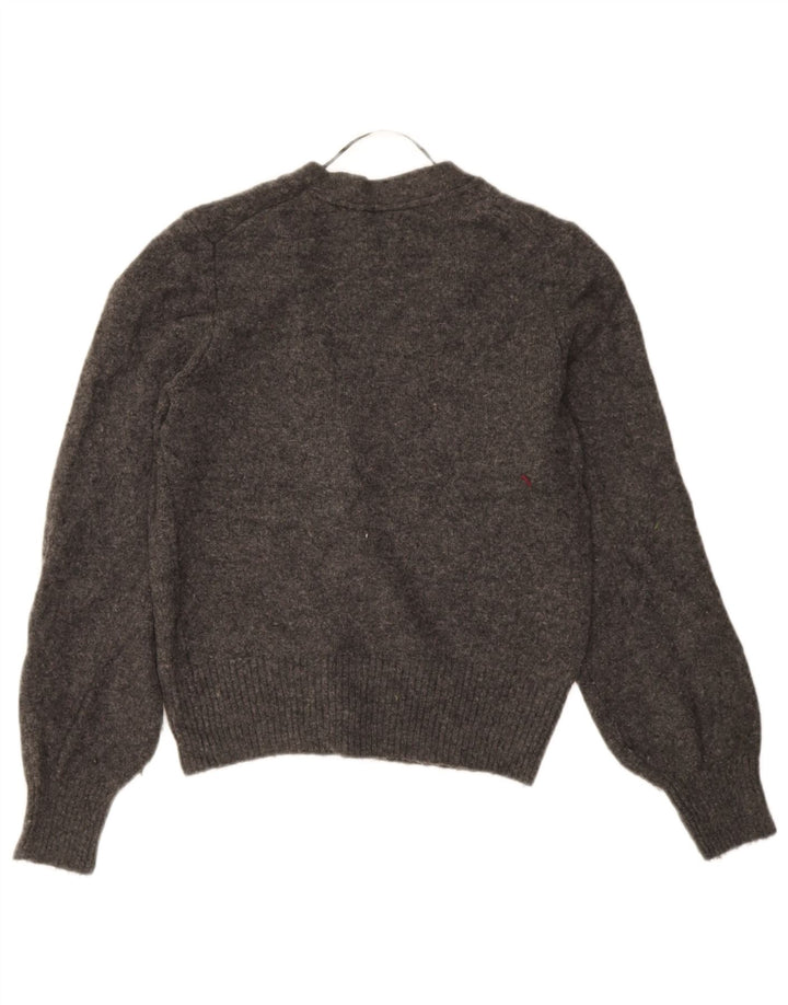 John Lewis Womens Cardigan Sweater UK 10 Small Grey Flecked Wool