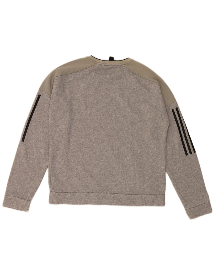 Adidas Mens Sweatshirt Jumper Small Grey Colourblock Cotton