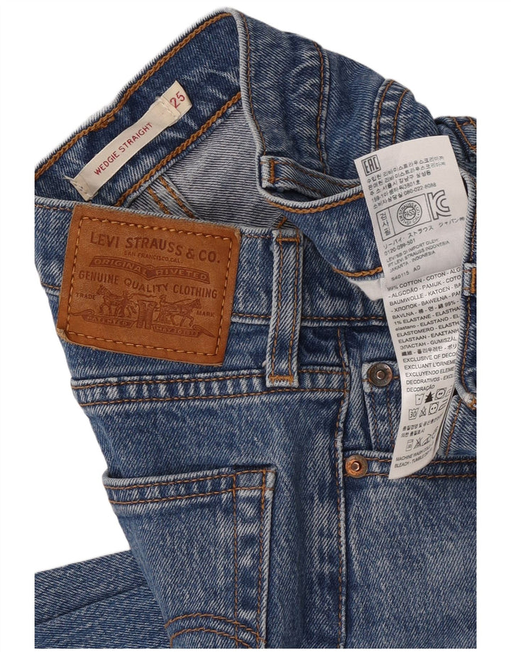 Levi's Womens Wedgie Straight Jeans W25 L28 Blue Cotton