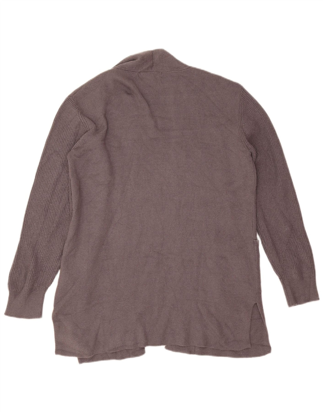 Marks & Spencer Womens Longline Open Cardigan Sweater UK 12 Medium Grey