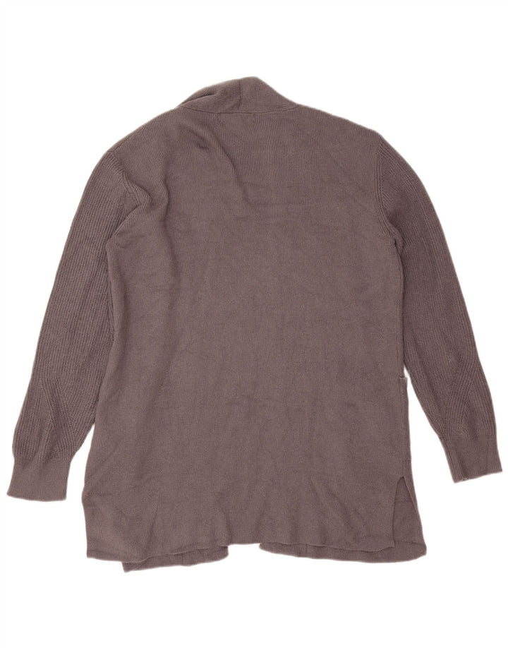 Marks & Spencer Womens Longline Open Cardigan Sweater UK 12 Medium Grey