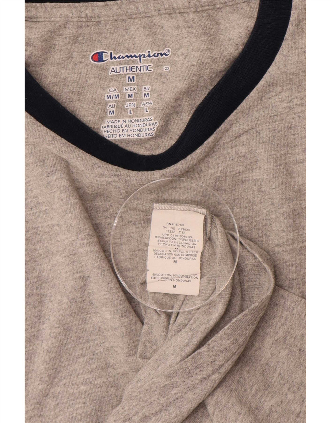 Champion Mens T-Shirt Top Medium Grey Flecked Cotton