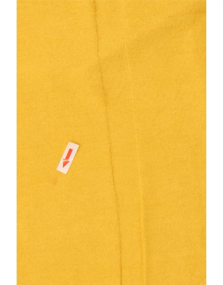 Jigsaw Womens Top Long Sleeve UK 10 Small Yellow Polyamide