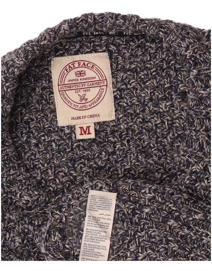 Fat Face Mens Crew Neck Jumper Sweater Medium Blue Flecked Cotton