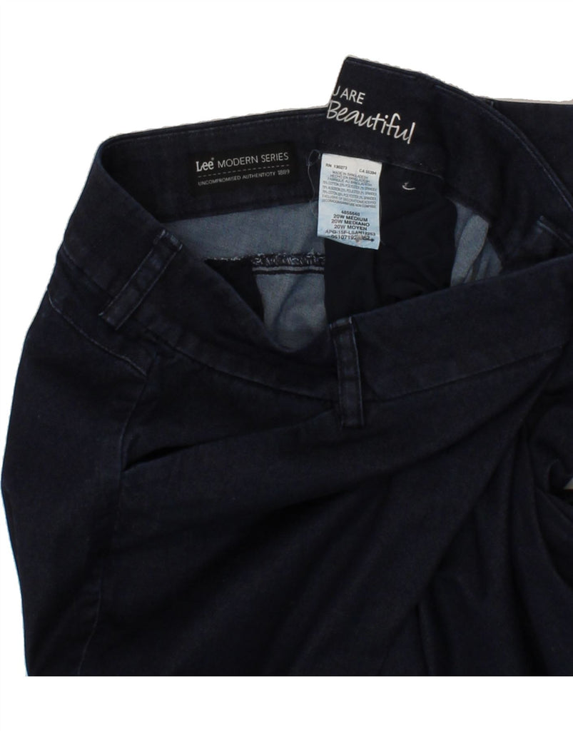 LEE Womens Curvy Fit Tapered Casual Trousers US 20 3XL W40 L32 Navy Blue Vintage Lee and Second-Hand Lee from Messina Hembry 